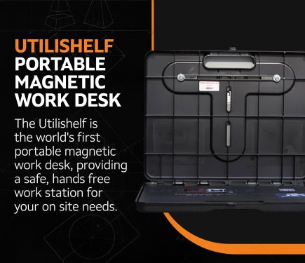 Why is it a must-have? Because it’s the world’s first portable magnetic work desk, designed to give you a safe, hands-free workstation wherever you need it.