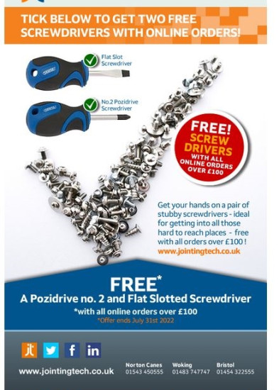 Two FREE Screwdrivers with Online Purchases