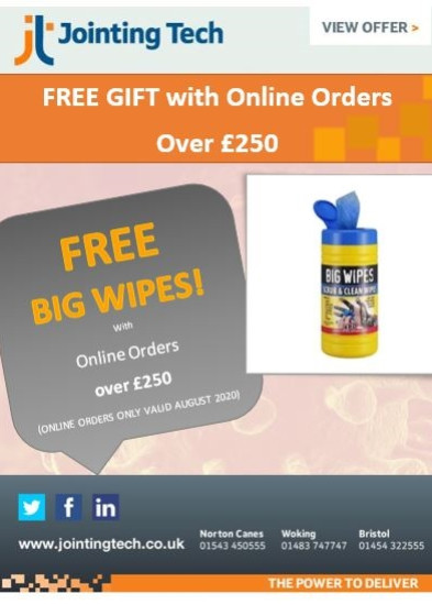 Free Tub of BIG WIPES with Online Orders
