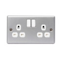 Metal 13A Switched Socket