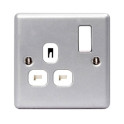 Metal 13A Switched Socket