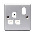 Metal 13A Switched Socket
