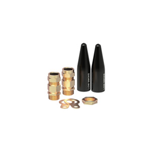 Armakit Brass CW PVC Glands.  Kit comprises:  BW gland, brass earth tag, brass locknut and shroud