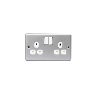 Metal 13A Switched Socket