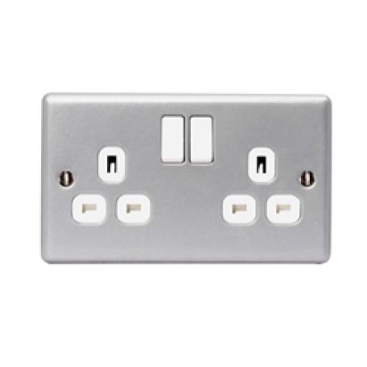 Metal 13A Switched Socket