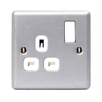 Metal 13A Switched Socket