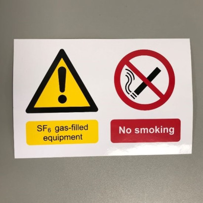 SF6 Warning Label - Self Adhesive