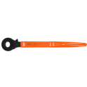 Reversible ratchet mechanism (ratchet head – that has a ratchet mechanism that allows for continuous rotation for tightening or loosing feature so bolt doesn’t move
