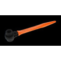 This tool combines the features of a ratchet mechanism with insulation to provide safety and efficiency in handling nuts and bolts.