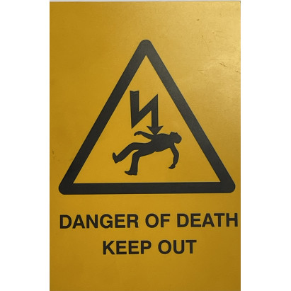 Danger of Death Sign Rigid Adhesive