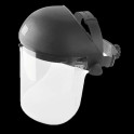 Face shield with flip up visor combining arc-flash, impact, and particle protection
