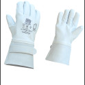 Leather overgloves provide mechanical protection to the underlying insulating gloves, which are crucial for electrical safety.