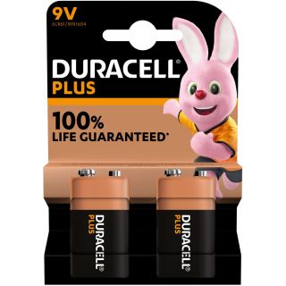 Duracell Plus Power 9V Batteries Pack of 2