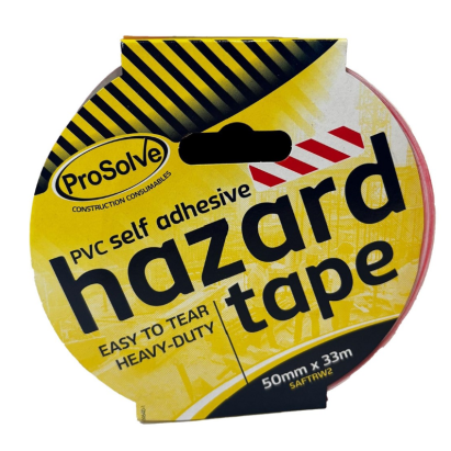 PVC Self Adhesive Hazard Warning Tape Red Whi
