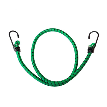 Heavy duty bungee with metal hook in green
